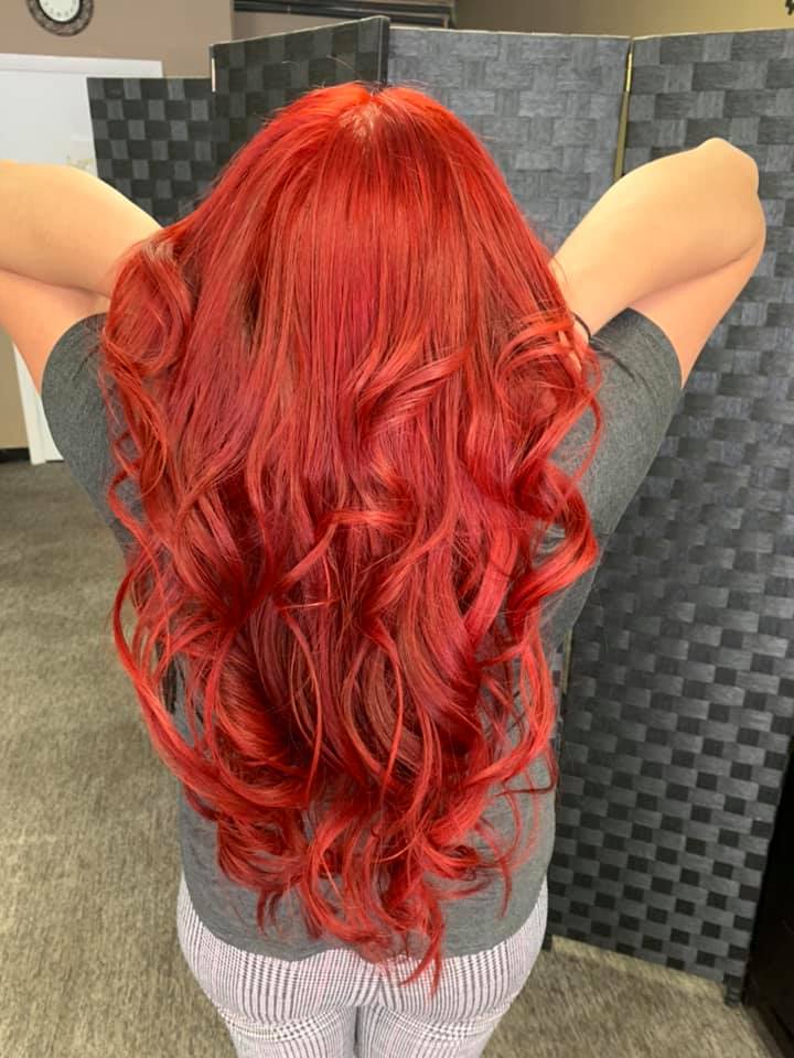 Vibrant all-over red curls
