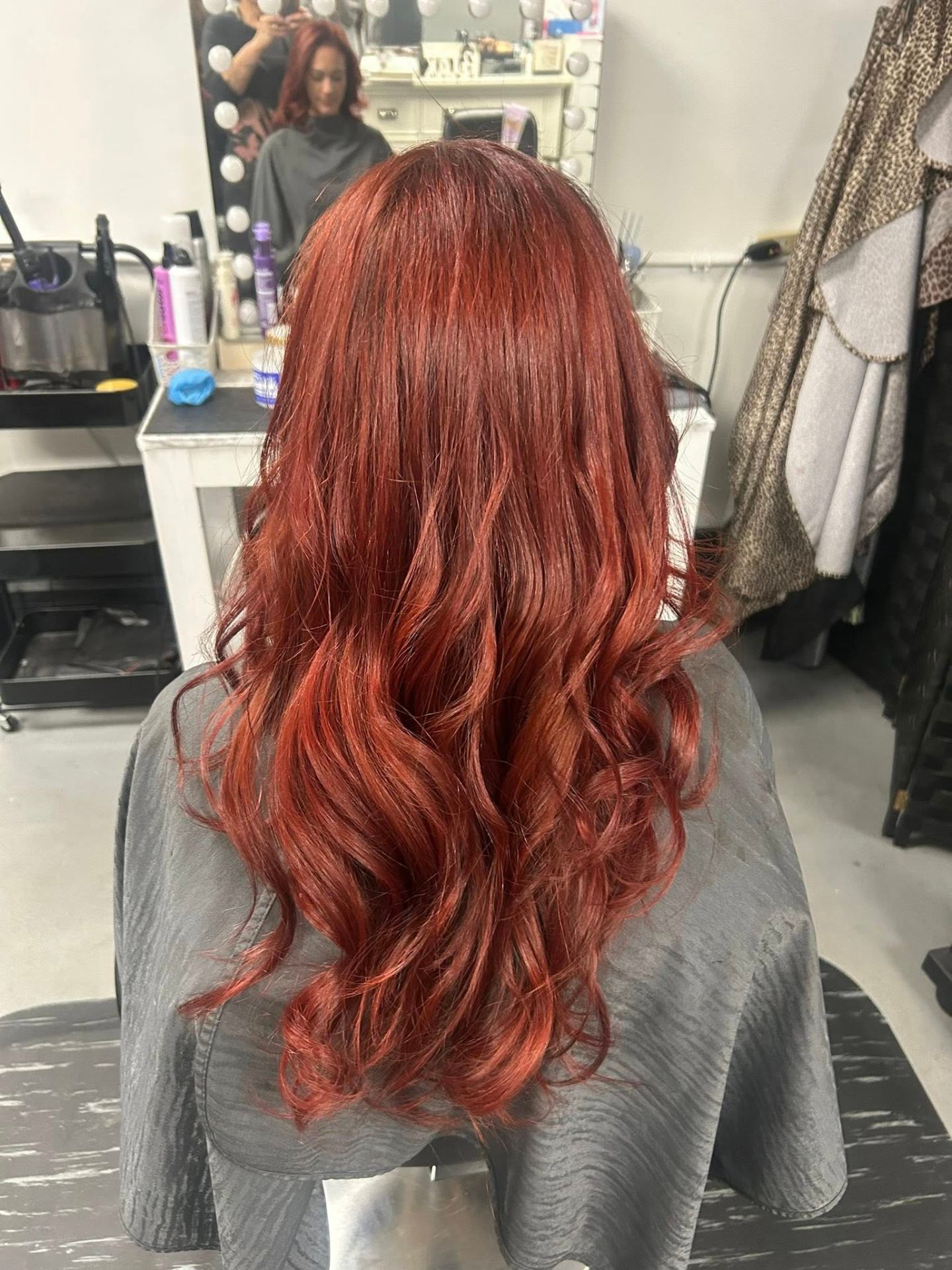 Rich auburn red long waves